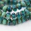 Czech Glass 3x5mm Rondelle Tiffany and Blue Turquoise 30pc