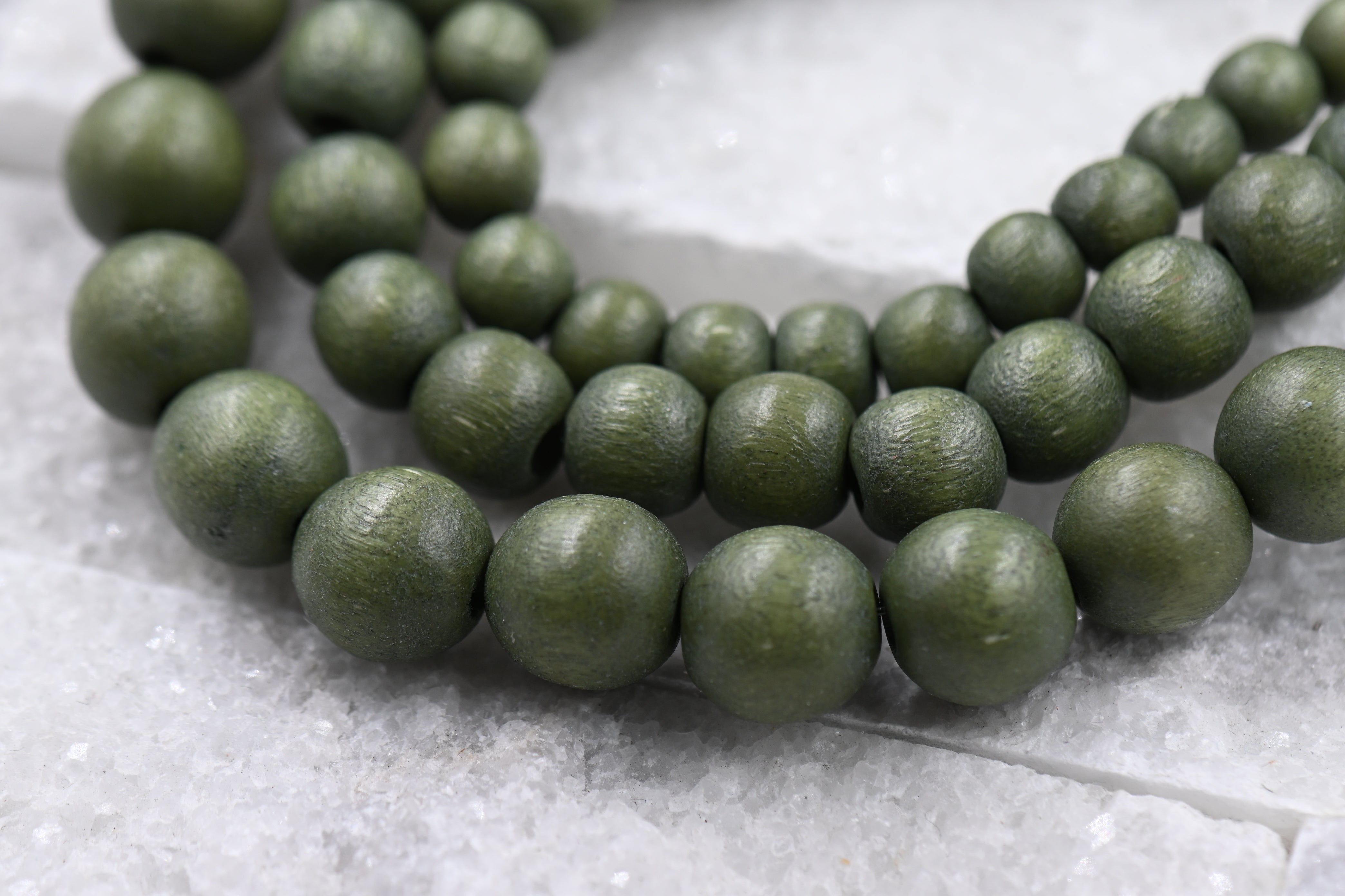 Inverness Green Beads 6mm 8mm 10mm 12mm Boho Green Wood beads -16 inch strand