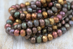 25pc 5x7mm Rondelle Metallic Mix