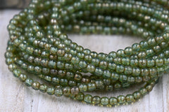 Czech 4mm Druk Sage with Picasso Finish. 100pc