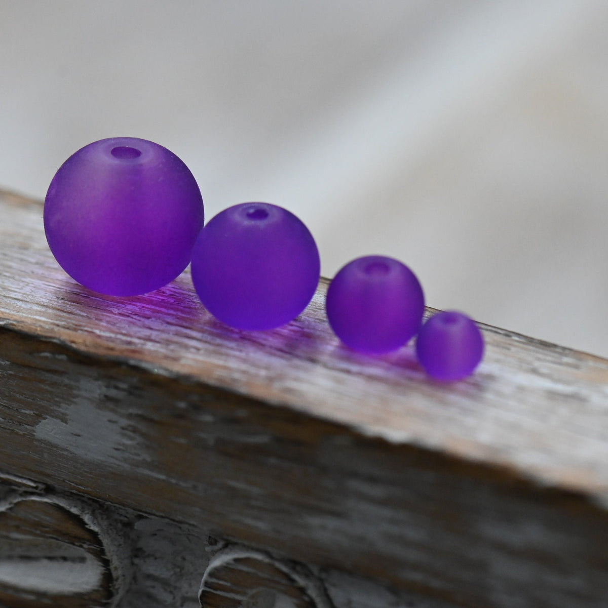 Purple 4mm 6mm 8mm 10mm Frosted Matte Glass Round Druk Beads