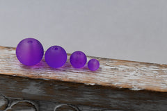 Purple 4mm 6mm 8mm 10mm Frosted Matte Glass Round Druk Beads