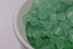 6mm  8mm Meadow Green Frosted Glass Round Druk Beads - 100 beads