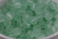 6mm Meadow Green 200pc Frosted Glass Round Druk Beads