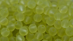 6mm Citron Yellow Frosted Sea Glass beads