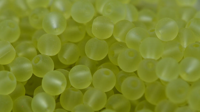 6mm 8mm Citron Yellow Frosted Sea Glass beads Main Image