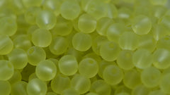 6mm Citron Yellow Frosted Sea Glass beads