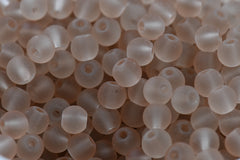 Brown Sugar 6mm Frosted Matte Glass Round Druk Beads - 200 beads