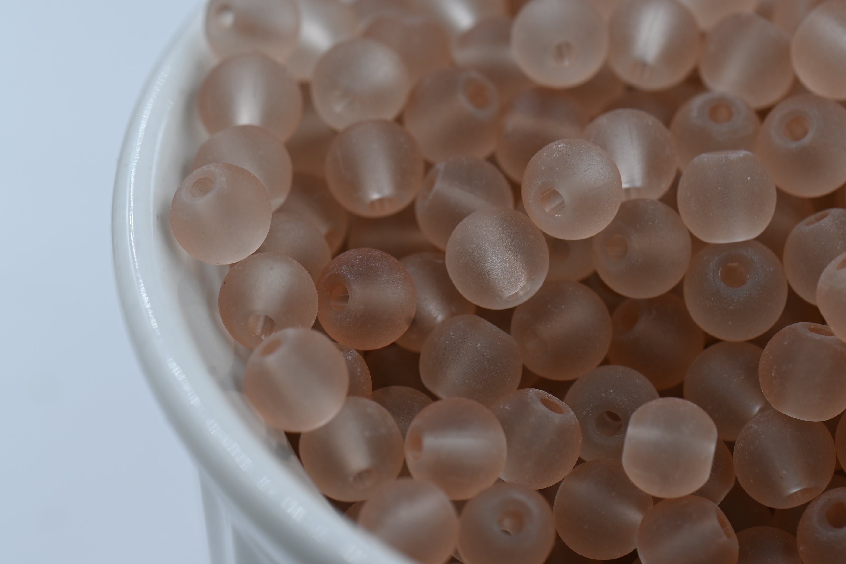 Brown Sugar 6mm Frosted Matte Glass Round Druk Beads - 100 beads