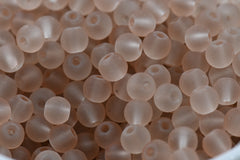 Brown Sugar 6mm Frosted Matte Glass Round Druk Beads - 100 beads