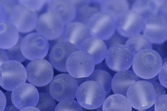 Persian Violet Purple Frosted Matte Glass Round Druk 6mm 8mm Beads-100pc