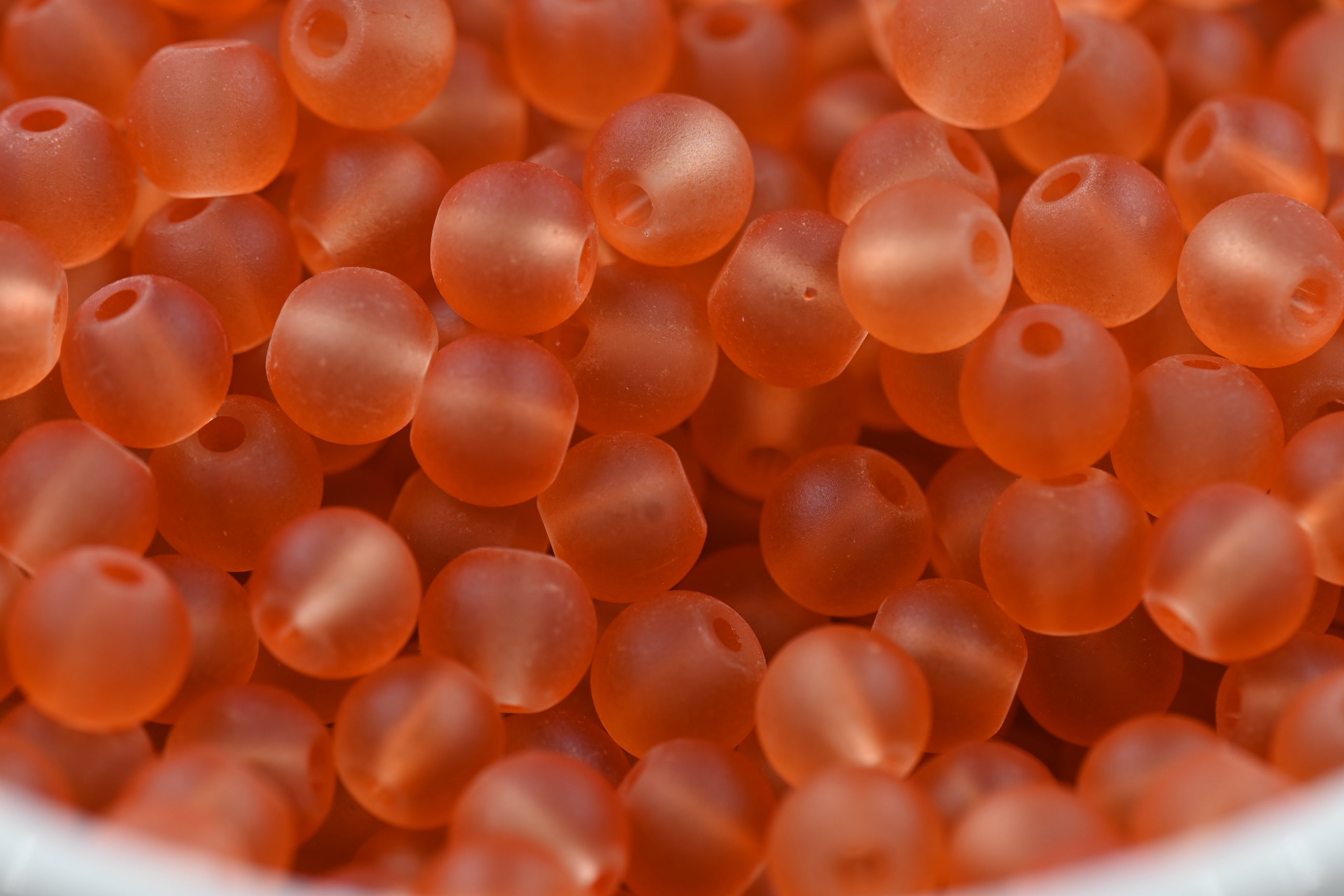 Autumn Spice Orange 6mm frosted Sea Glass