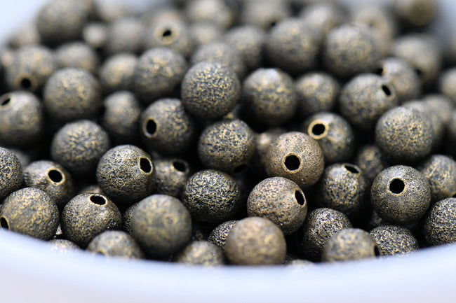 Antique Bronze Stardust covered Brass 4mm Beads- 100 Hover Image