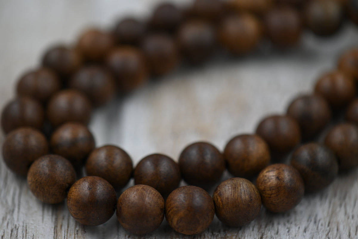 TWO STRANDS Natural 6mm 8mm 10mm Brown Sandalwood Beads