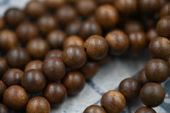 Natural 6mm 8mm 10mm Brown Sandalwood Beads