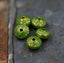 7mm Green Patina on Gold Rondelle, Set of 10