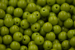 100pc Czech 6mm Round Opaque Peridot Green