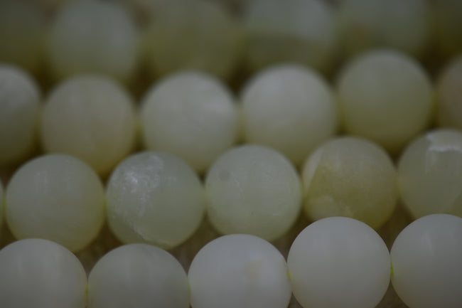 Matte New Jade 8mm round beads "Green Vintage Look" -15 inch strand Hover Image