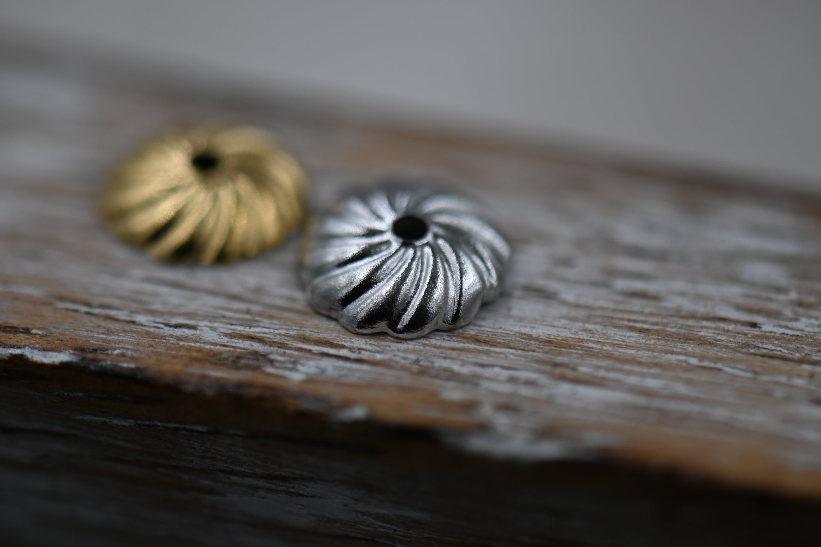 304 Stainless Steel Bead Caps, Gold or Silver, 10pc