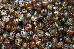 3x5mm Rondelle Smokey Topaz Picasso, 30pc