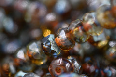 3x5mm Rondelle Smokey Topaz Picasso, 30pc