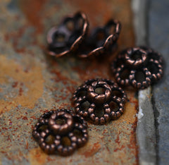 Antique Copper Bead Caps 9x4mm, 200pc