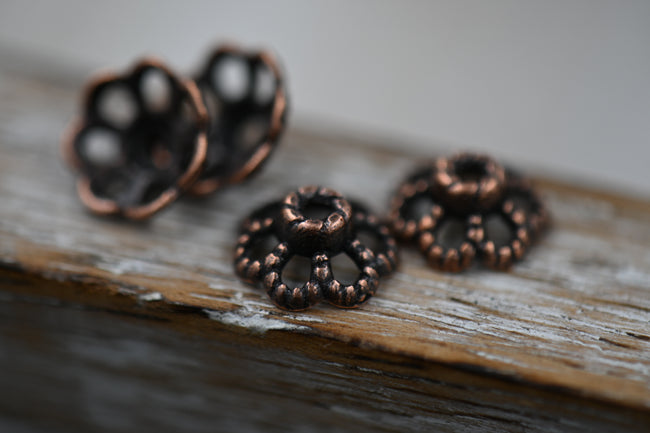 Antique Copper Bead Caps 9x4mm, 200pc Main Image