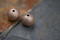 Rose Gold 10mm Stainless Steel Stardust Beads, 4pc