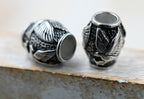 304 Stainless Steel Spacer Beads Drum Antique Silver Color Eagle 13mm, 1pc