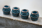 Antique Copper Blue Patina Drum 10mm x 9mm, 5pc