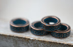 Antique Blue Copper Blue Round Wave 11mm, 10pc