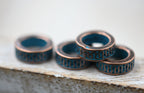 Antique Blue Copper Blue Round Wave 11mm, 5pc