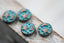 Patina Spacer Beads Antique Copper Blue Round Star Moon 9mm, 12pc