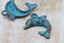 Antique Copper Blue Dolphin Charm, 20pc
