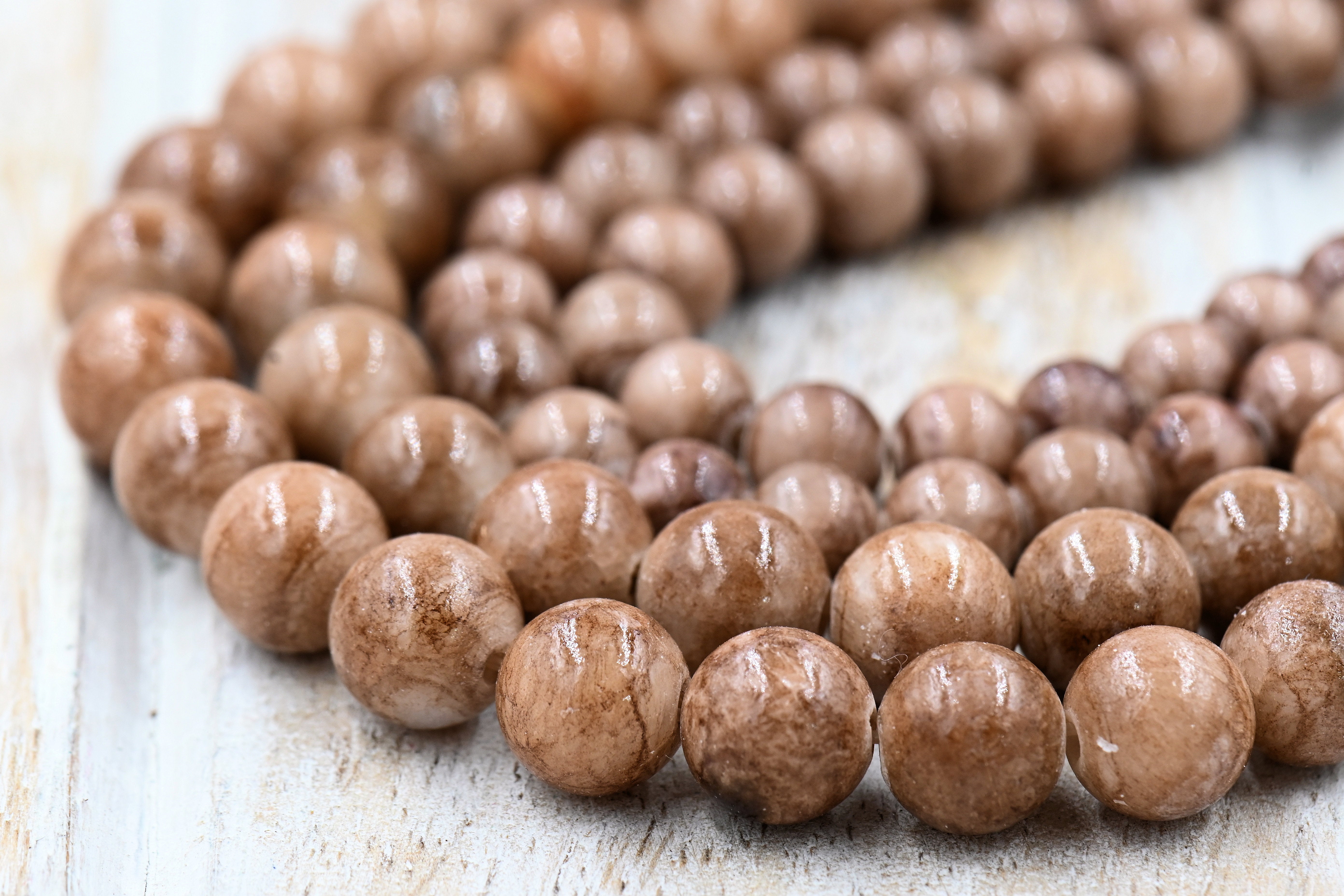 Mocha Brown Dyed Jade 4mm 6mm 8mm 10mm