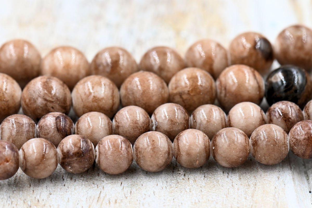 Mocha Brown Dyed Jade 4mm 6mm 8mm 10mm