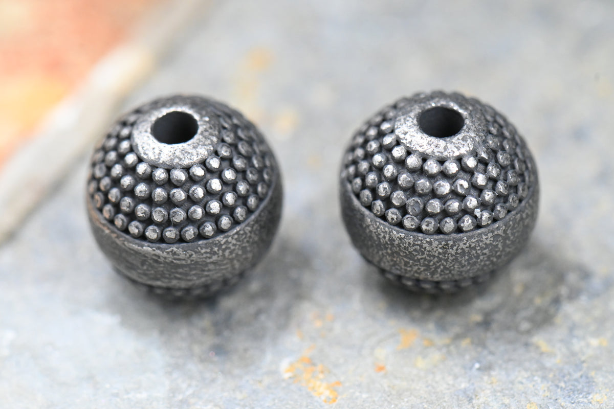 Stainless Steel Beads, Round, Gunmetal, 10x9.5mm, 1pc