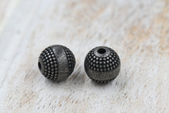 Stainless Steel Beads, Round, Gunmetal, 10x9.5mm, 2pc