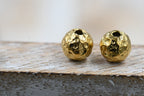 Stainless Steel Beads, Textured, Round, Gold or Silver, 8mm, 4pc