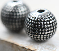 304 Stainless Steel Beads, 1PC, Round, Antique Silver, 9.5mm