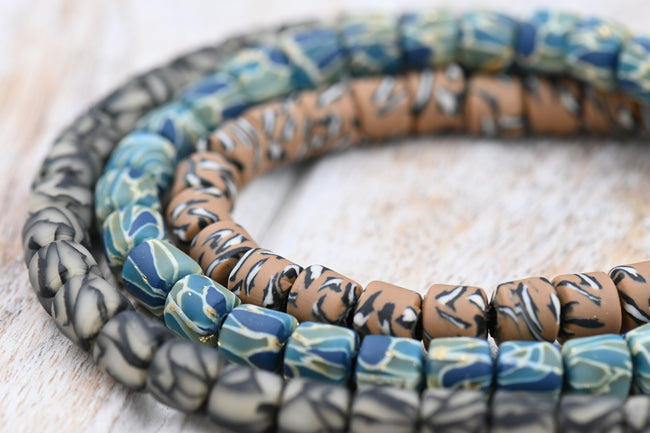 TWO STRANDS Handmade Polymer Clay Beads Strand, Column Main Image