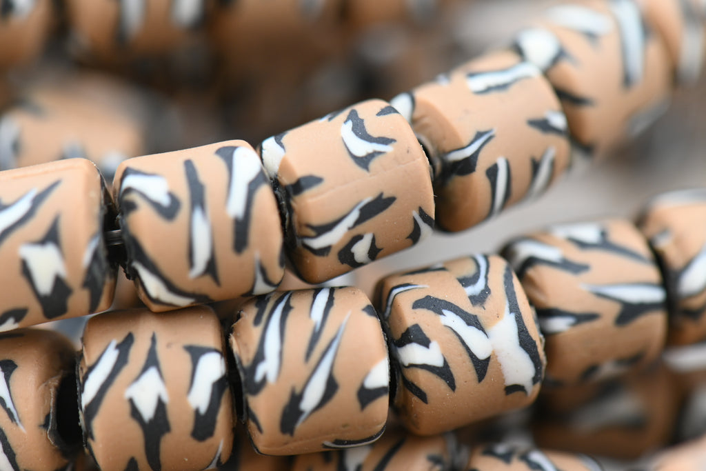 TWO STRANDS Handmade Polymer Clay Beads Strand, Column