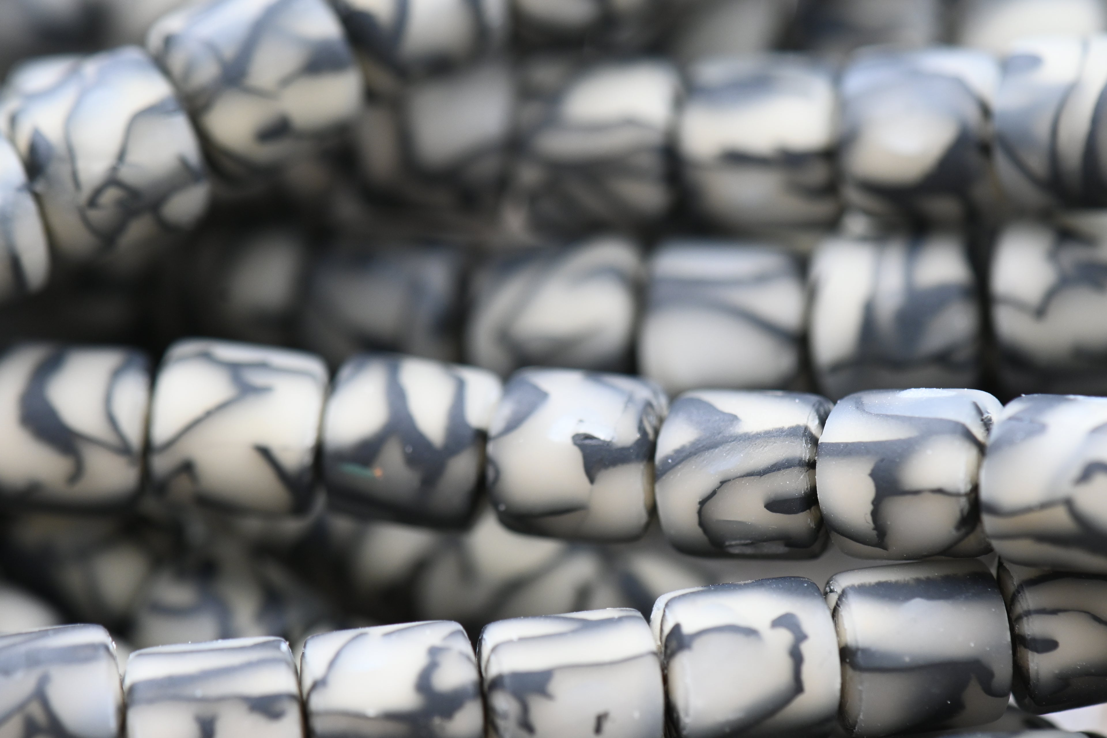 TWO STRANDS Handmade Polymer Clay Beads Strand, Column