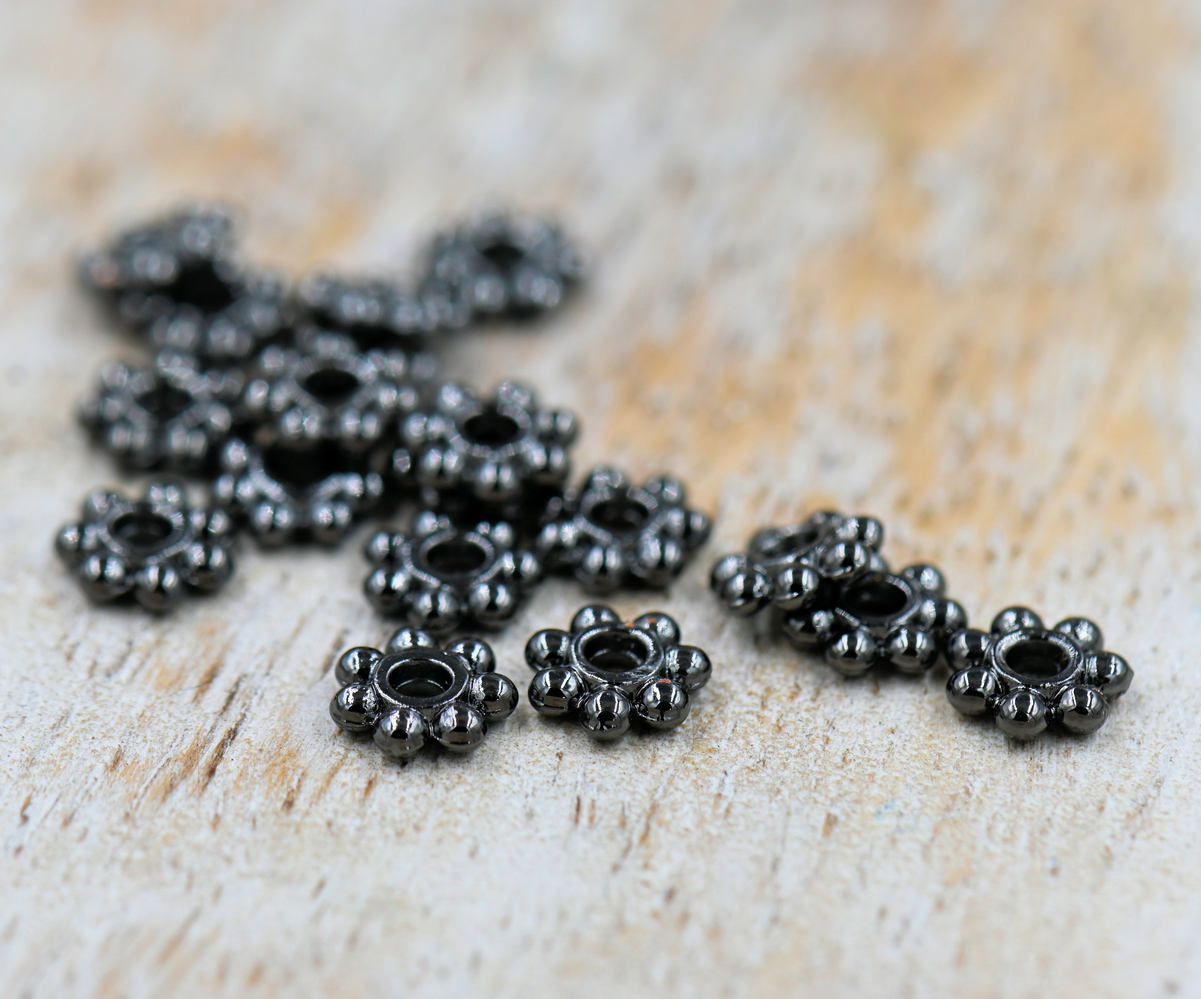 Gunmetal Black Heishi Spacer 6mm Daisy Spacer, 100pc