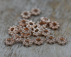 Heishi, 5mm Beaded Rose Gold Spacer Bead -100