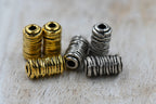 Wrapped Column Spacers, 20pc Antique Silver, Bronze or Gold 11x6mm