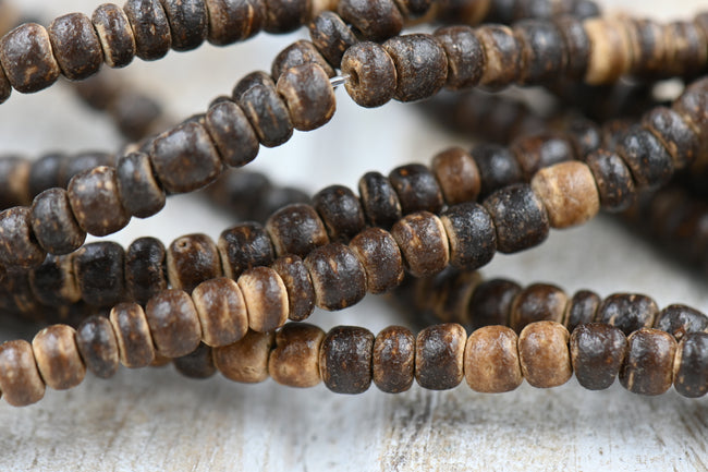 TWO STRANDS Natural Coconut Rondelle Bead Strands, 3.5x2~3.5mm Main Image