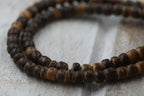 TWO STRANDS Natural Coconut Rondelle Bead Strands, 3.5x2~3.5mm