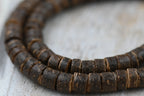 TWO STRANDS Natural Coconut Column Bead Strands, Camel, 5.5x3~5.5mm
