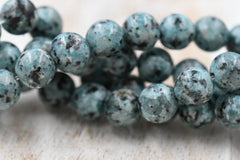 Sesame Jasper Beads 8mm Turquoise round -15 inch strand